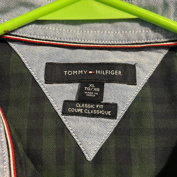 Tommy Hilfiger green plaid button down shirt - Picture 2 of 2